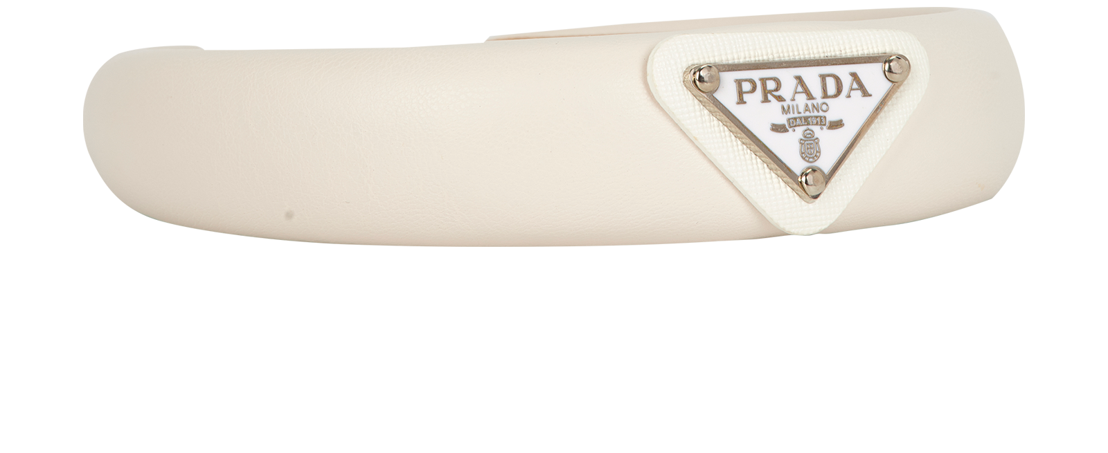 Prada Re-Nylon Headband, &pound;250, Accessories, Cream, Leather, Other view